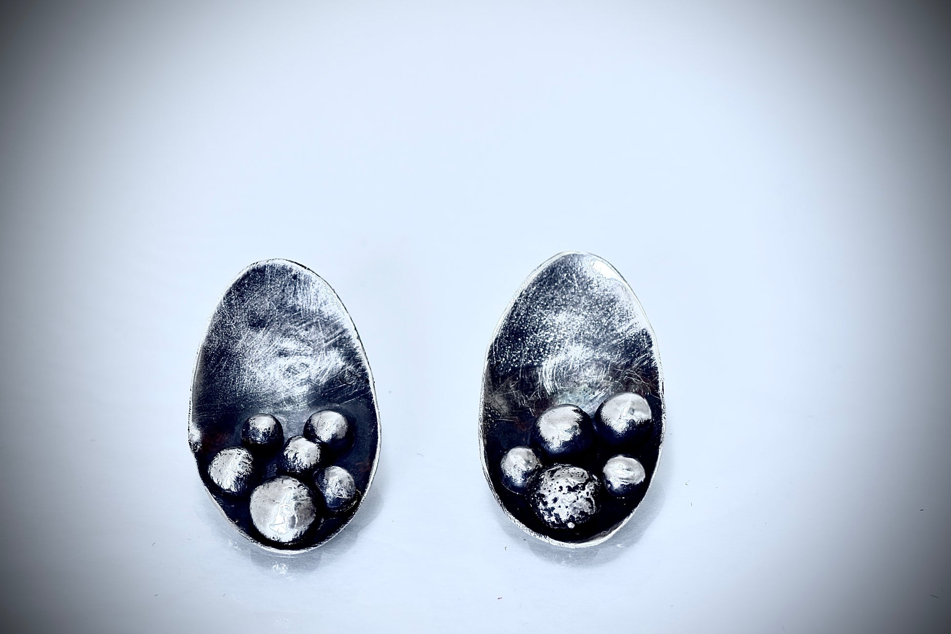 RIVETED SPHERE | Asymmetric Sterling Silver Earrings