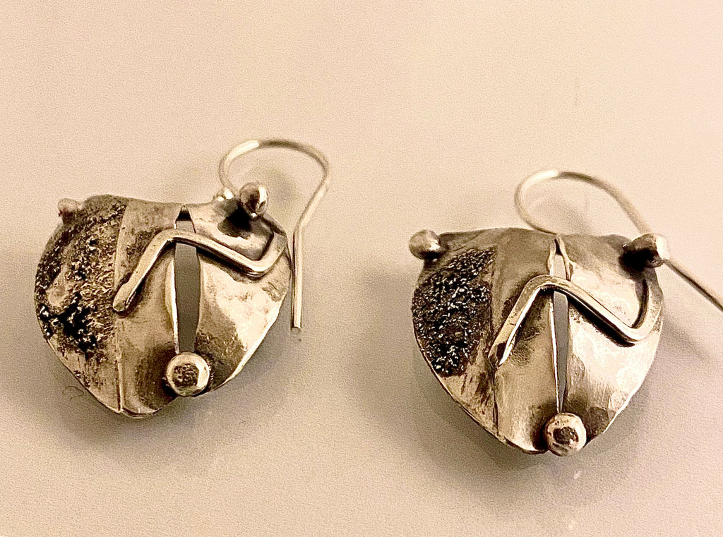 BROKENHEARTED Silver Earrings | Handmade Statement Jewelry | One-of-a-kind earrings |Hand-forged