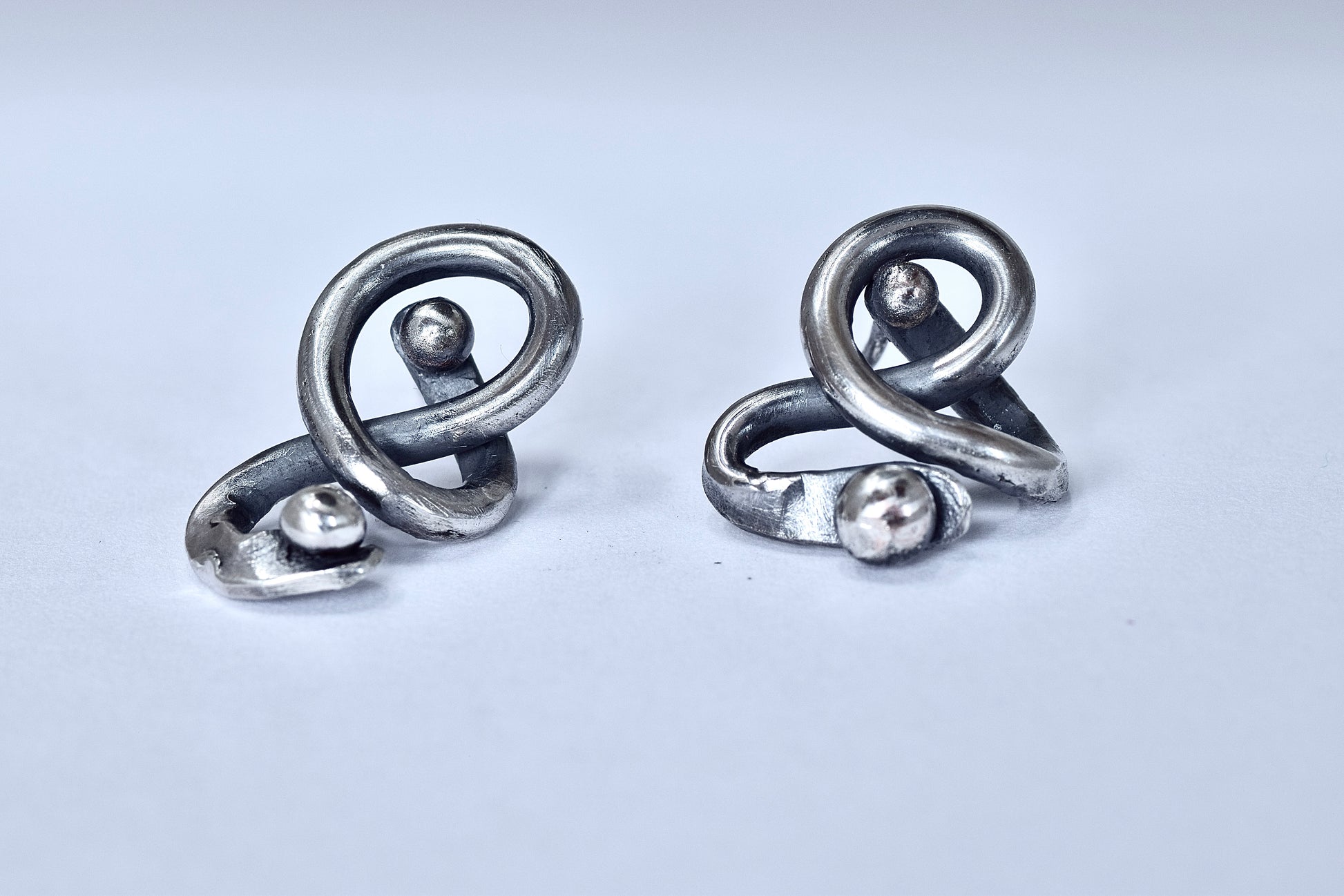 THE INTRICATED |  
Tangled Silver Stud Earrings |Intricate Handmade Sculptural Jewelry | Silver Spiral Knot Earrings | Handcrafted One-of-a Kind Statement Jewelry