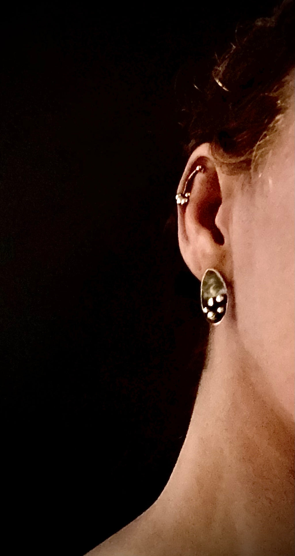 RIVETED SPHERE | Asymmetric Sterling Silver Earrings