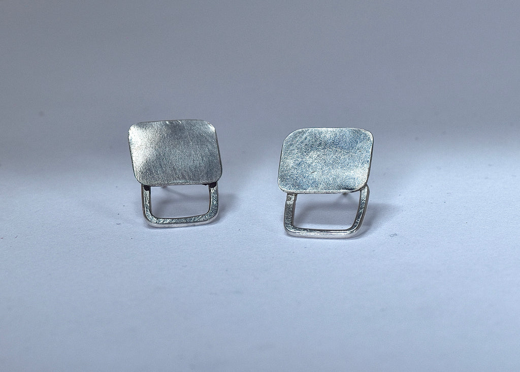 SQUARED | Sculptural Sterling Silver Earrings