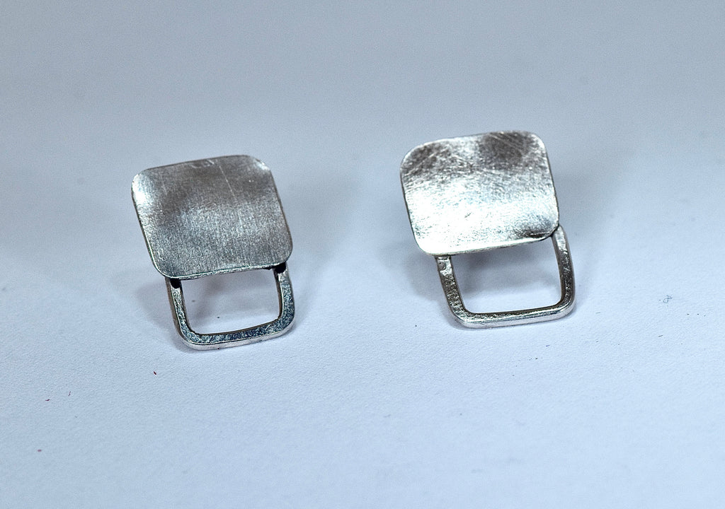 SQUARED | Sculptural Sterling Silver Earrings