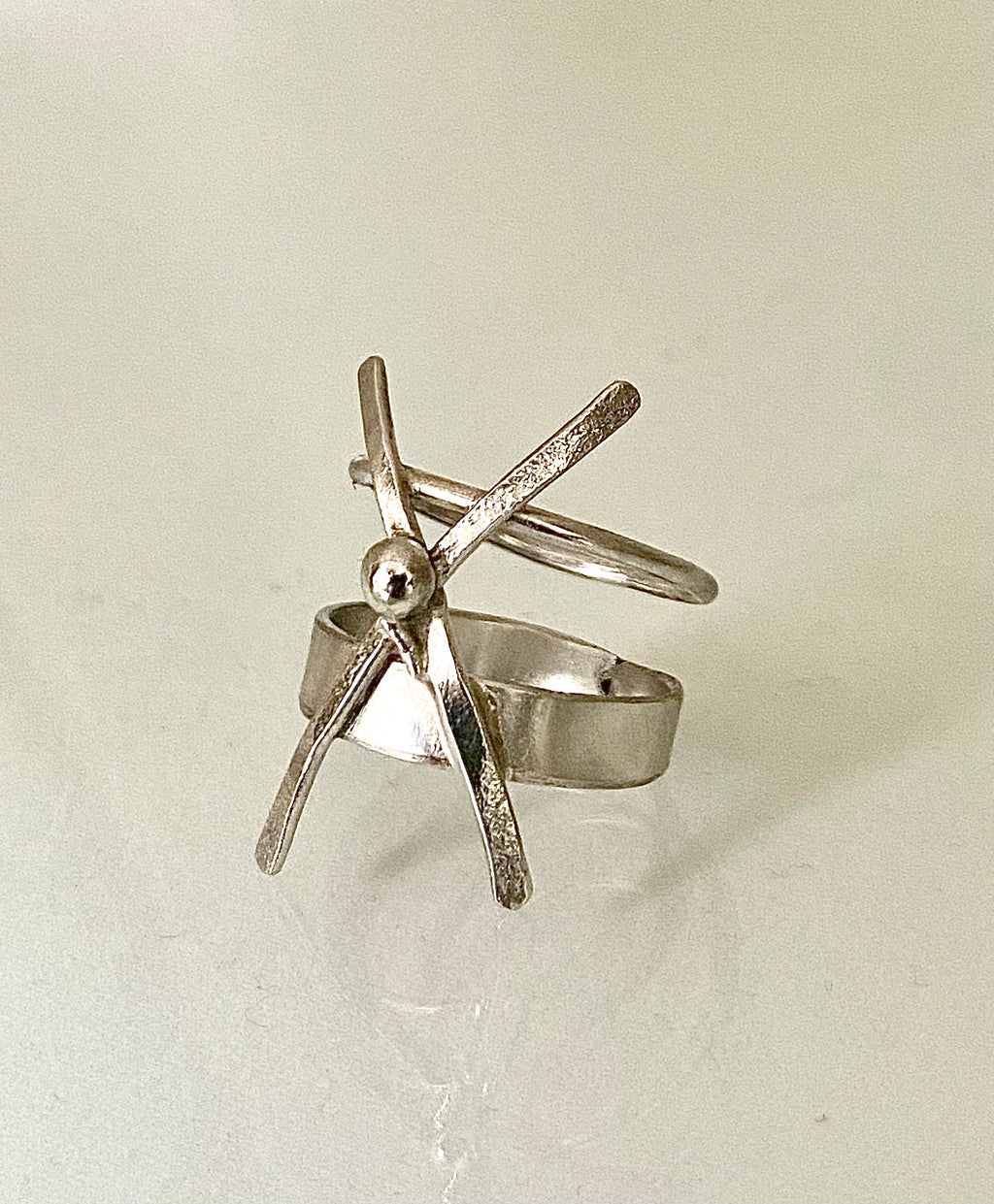 AXIS RING   | Sculptural Silver Statement Ring | Handmade Oxidized Silver | Bold Everyday Ring | One of a Kind