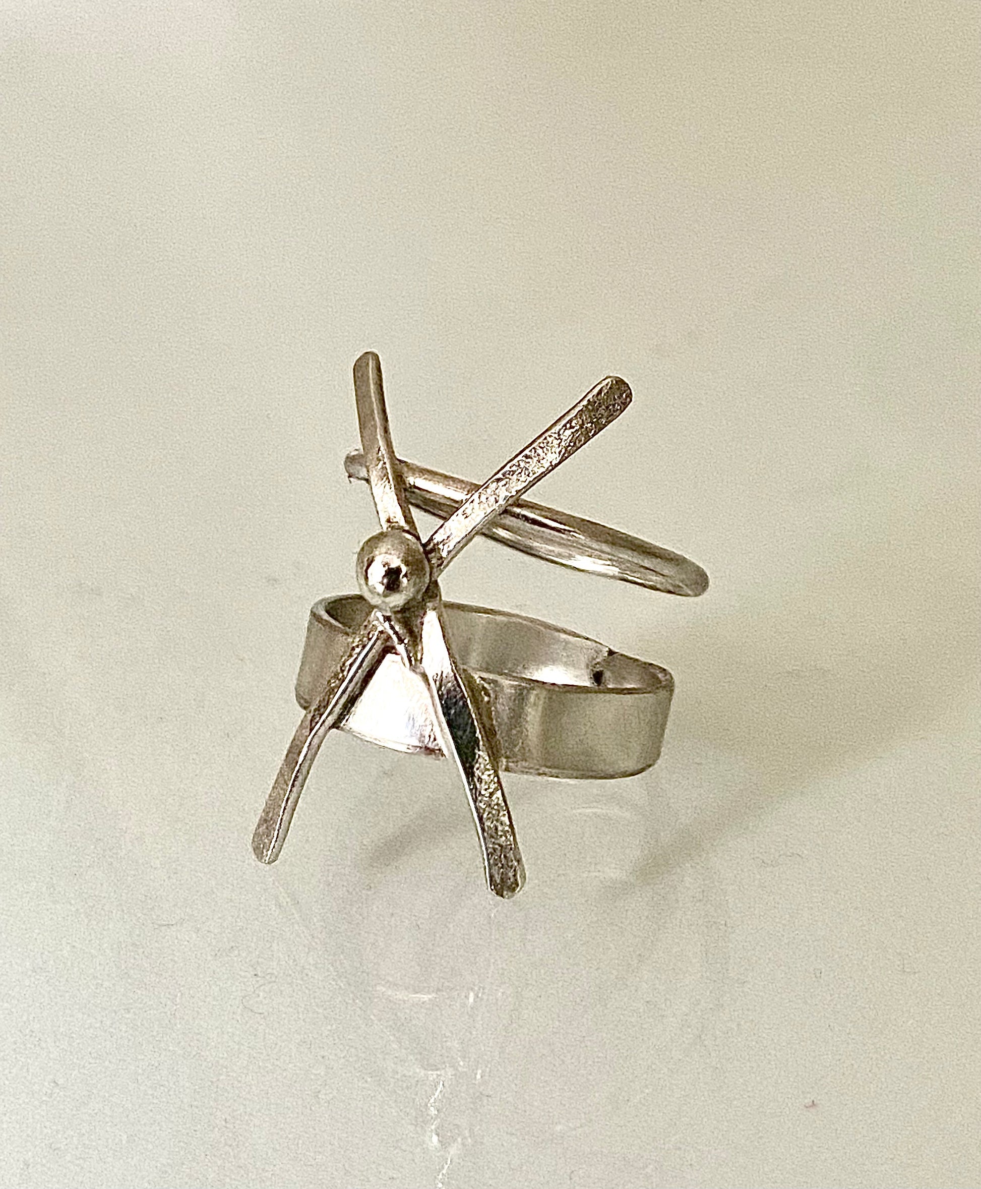 AXIS RING   | Sculptural Silver Statement Ring | Handmade Oxidized Silver | Bold Everyday Ring | One of a Kind