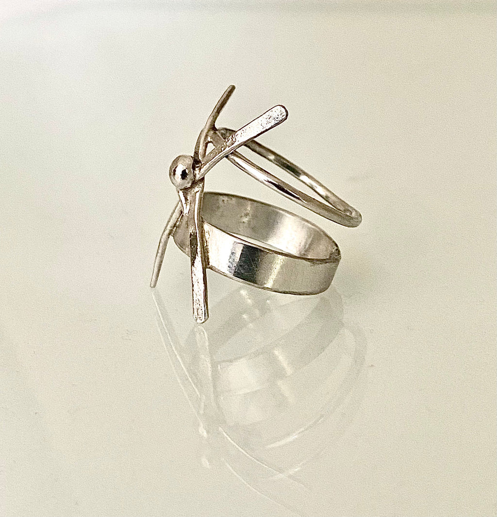 AXIS RING   | Sculptural Silver Statement Ring | Handmade Oxidized Silver | Bold Everyday Ring | One of a Kind