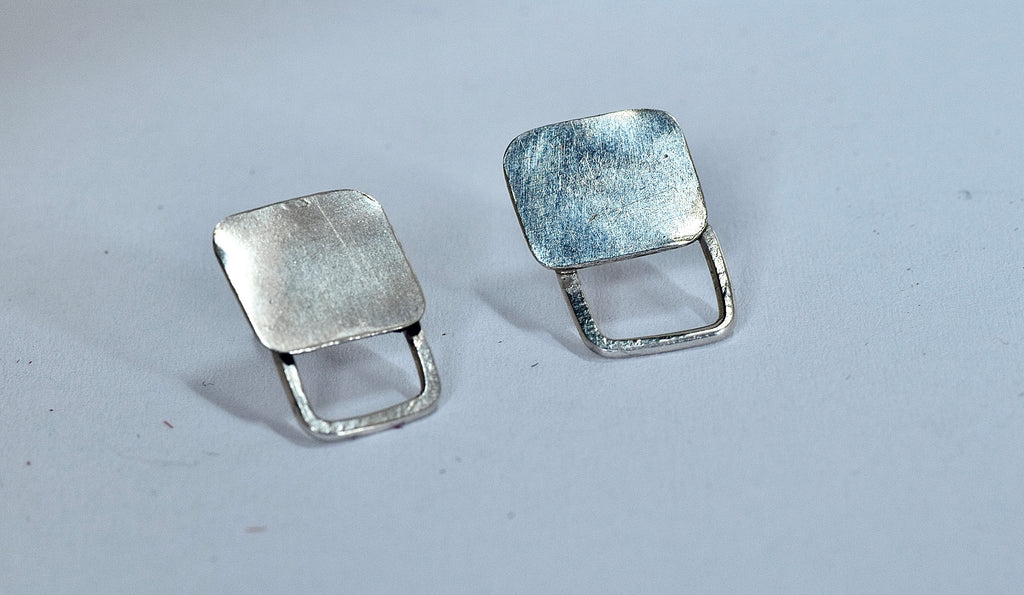 SQUARED | Sculptural Sterling Silver Earrings