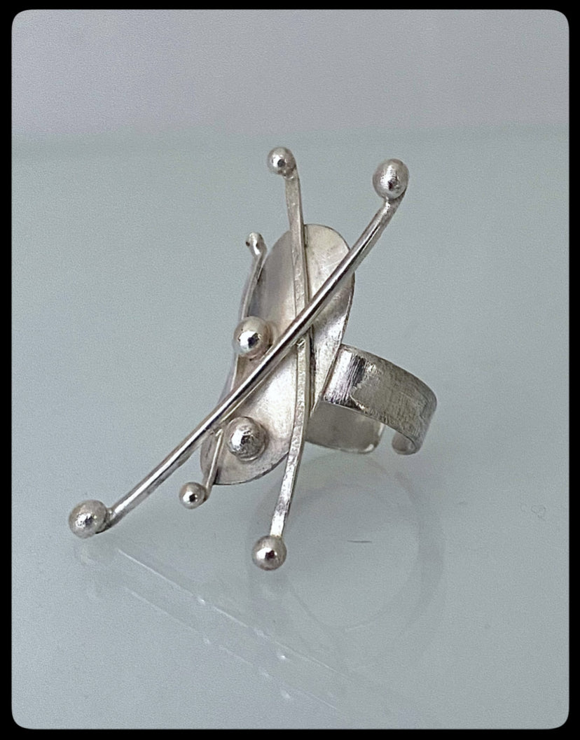 ORBIT - Scurptural Silver Statement Ring