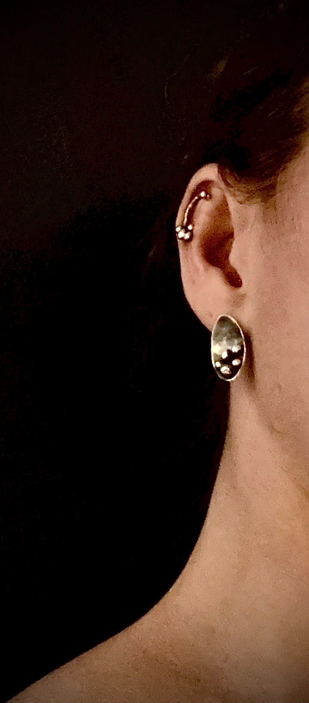 RIVETED SPHERE | Asymmetric Sterling Silver Earrings