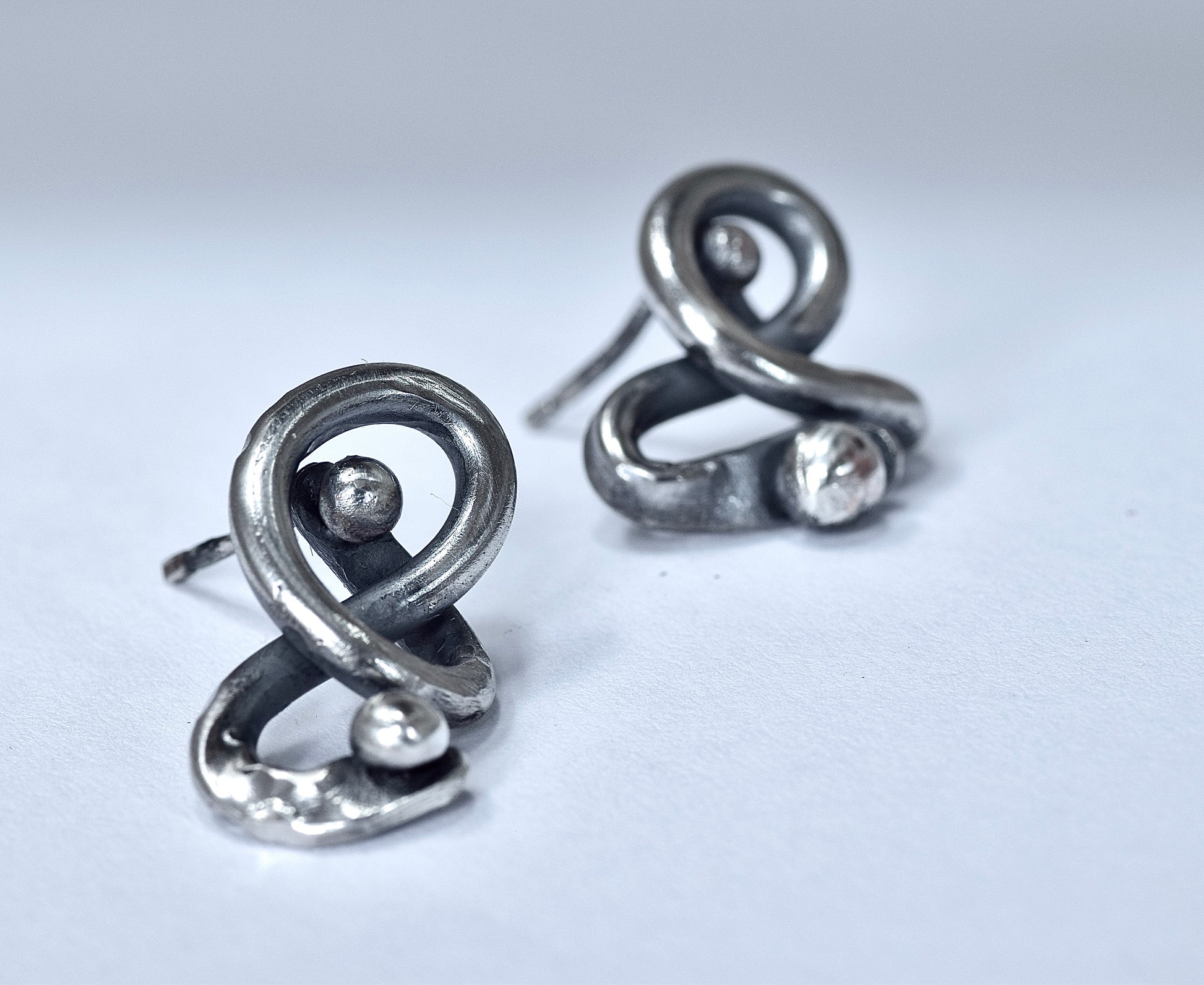THE INTRICATED |  
Tangled Silver Stud Earrings |Intricate Handmade Sculptural Jewelry | Silver Spiral Knot Earrings | Handcrafted One-of-a Kind Statement Jewelry