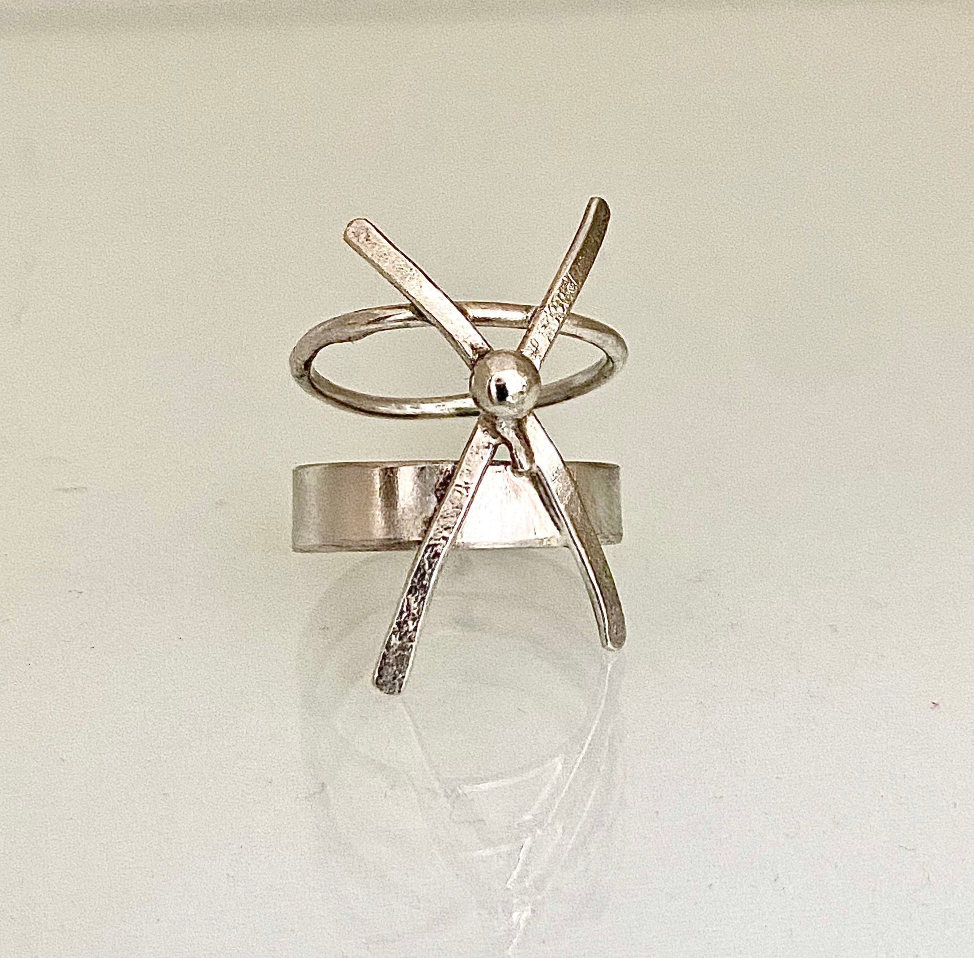 AXIS RING   | Sculptural Silver Statement Ring | Handmade Oxidized Silver | Bold Everyday Ring | One of a Kind