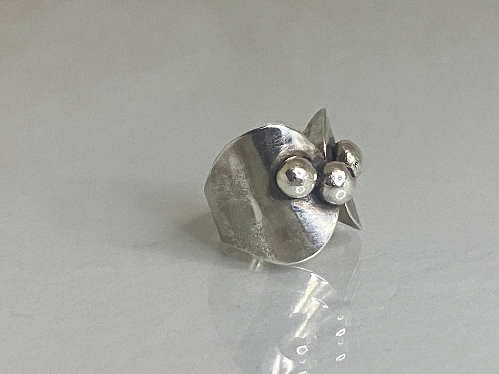 Silver Orbit Ring | Sculptural Handmade Silver Statement Ring