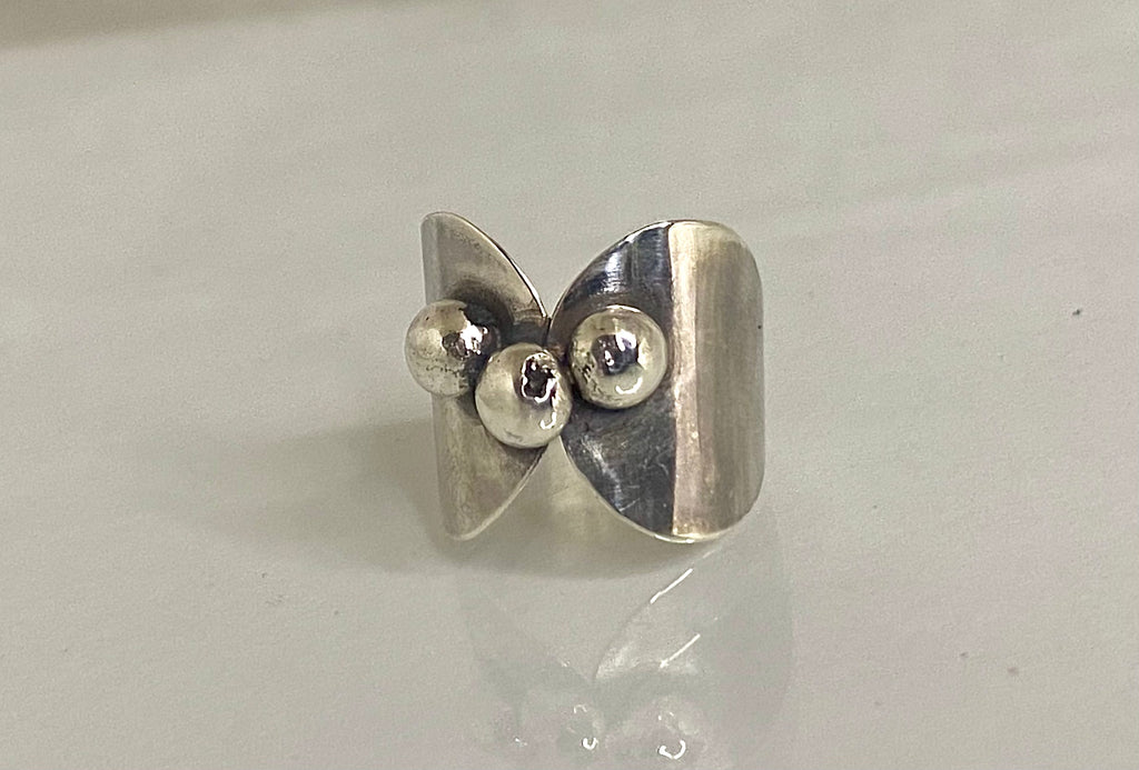 Silver Orbit Ring | Sculptural Handmade Silver Statement Ring