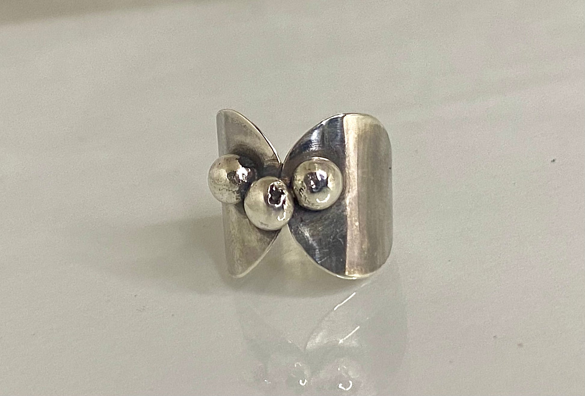 Silver Orbit Ring | Sculptural Handmade Silver Statement Ring