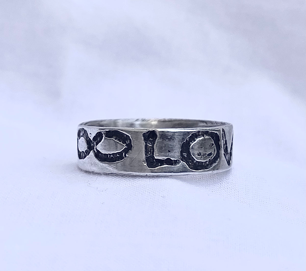 LOVE! Ring | Acid-Etched Sterling Silver Men's Ring