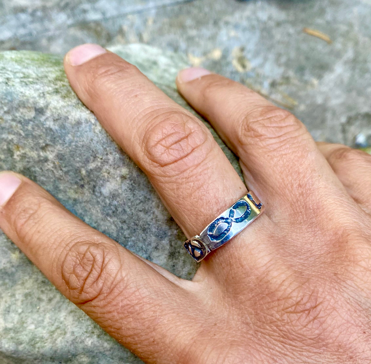 LOVE! Ring | Acid-Etched Sterling Silver Men's Ring